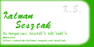 kalman sesztak business card